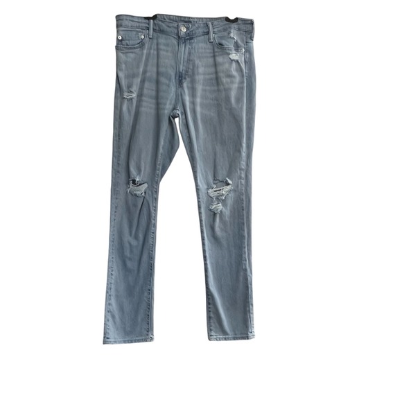 ABERCROMBIE & FITCH Men's Distressed Destroyed Jeans Blue W 34 L 32 SEE DESCRIPT - Picture 1 of 9